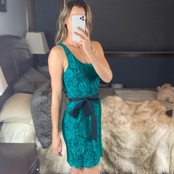 Express Sleevless Lace Mini Dress with Empire Waist, Small - Picture 3 of 12